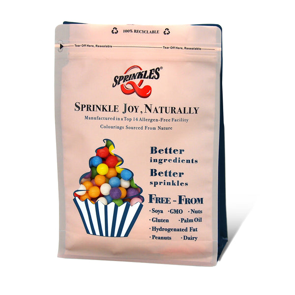 Matt Rainbow 8mm Pearls - Dairy Free Soy Free Halal Sprinkles For Cake