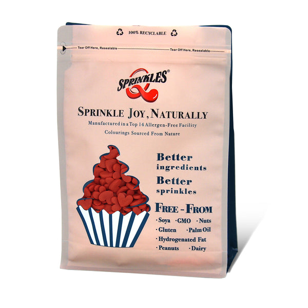 Red Confetti Super Heart - Nut Free No Dairy Sprinkles Cake Decoration
