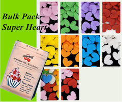 Bulk Pack Confetti Super Heart - Nuts Free Sprinkles Cake Decoration (Top 14 Allergen Free, Naturally Sourced Ingredients, Plant-based, Clean Label Free From GMO, Hydrogenated Fat, Palm oil, Certified Vegan, BRC, Kosher, Halal & FDA)
