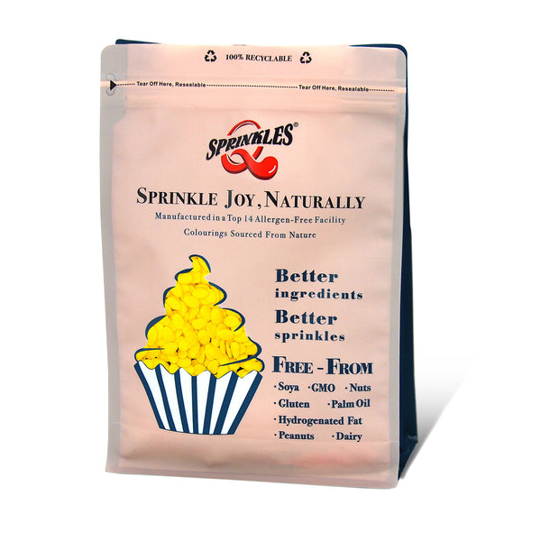 Yellow Confetti Egg - No Soya No Nuts Clean Label Sprinkles Cake Decor