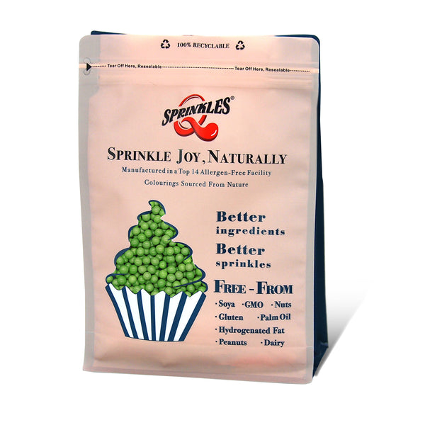 Matt Green 4mm Pearls - Natural Ingredients Sprinkles Cake Decoration