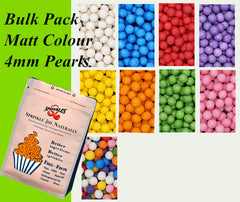 Bulk Pack 4mm Matt Pearls - Dairy Free Vegan Sprinkles Cake Decoration (Top 14 Allergen Free, Naturally Sourced Ingredients, Plant-based, Clean Label Free From GMO, Hydrogenated Fat, Palm oil, BRC, Kosher, Halal & FDA)