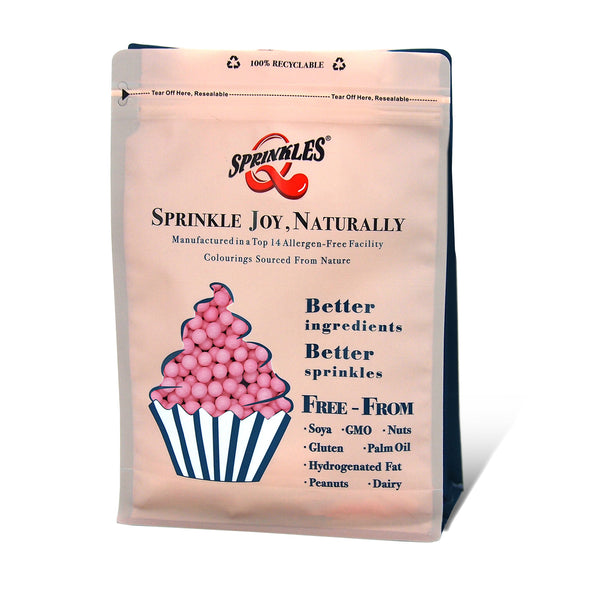 Matt Pink 4mm Pearls - Dairy Free Nut Free Kosher Certified Sprinkles