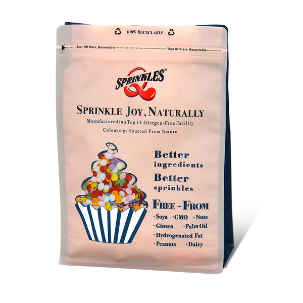 Rainbow Confetti Sequins - No Dairy No Soya Halal Certified Sprinkles