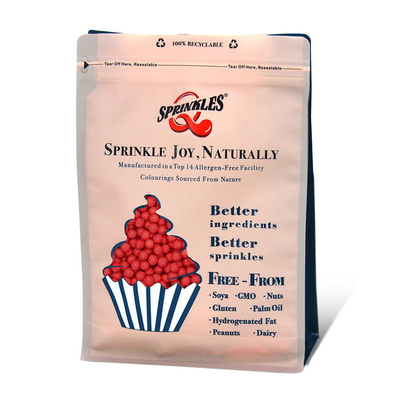 Matt Red 4mm Pearls - Dairy Free Clean Label Sprinkles Cake Decoration