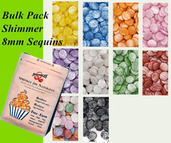 Bulk Pack Shimmer Confetti 8MM Big Sequins -  Dairy Free Sprinkles (Top 14 Allergen Free, Naturally Sourced Ingredients, Plant-based, Clean Label Free From GMO, Hydrogenated Fat, Palm oil, Certified Vegan, BRC, Kosher, Halal & FDA)