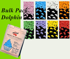 Bulk Pack Confetti Dolphin - Dairy Free Natural Ingredients Sprinkles (Top 14 Allergen Free, Plant-based, Clean Label Free From GMO, Hydrogenated Fat, Palm oil, Certified Vegan, BRC, Kosher, Halal & FDA)