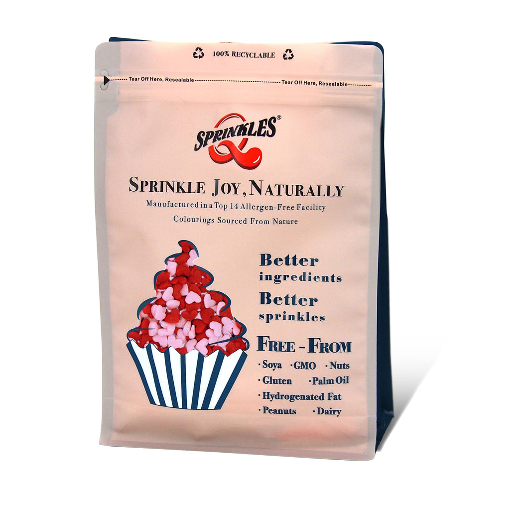 Red Pink Confetti Mini Heart - Palm Pil Free Freeze Stable Sprinkles