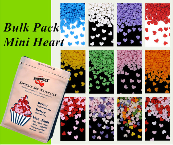 Bulk Pack Confetti Mini Heart - Nut Free Natural Ingredients Sprinkles