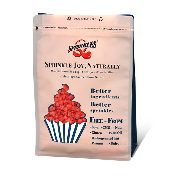 Red Sugar Rocs - No Gluten Soya Free Natural Ingredients Sprinkles