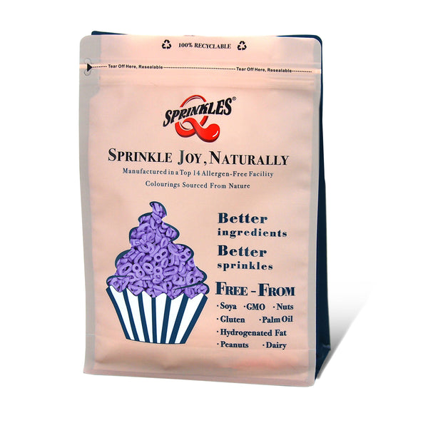 Purple Confetti Number - Dairy Free Nut Free Sprinkles Cake Decoration