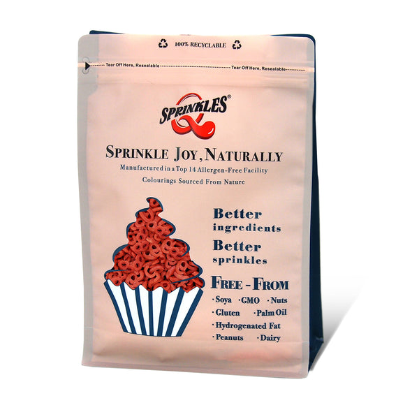 Red Confetti Number - No Nut Natural Ingredients Sprinkles Cake Décor