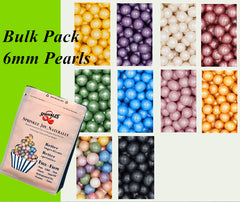 Bulk Pack 6mm Shimmer Pearls - No Nuts Vegan Sprinkles Cake Decoration (Top 14 Allergen Free, Naturally Sourced Ingredients, Plant-based, Clean Label Free From GMO, Hydrogenated Fat, Palm oil, BRC, Kosher, Halal & FDA)