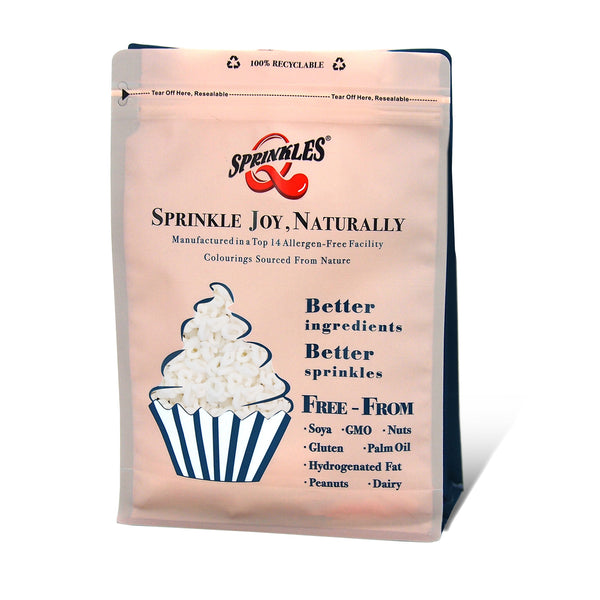 White Confetti Number - Nut Free Clean Label Sprinkles Cake Decoration