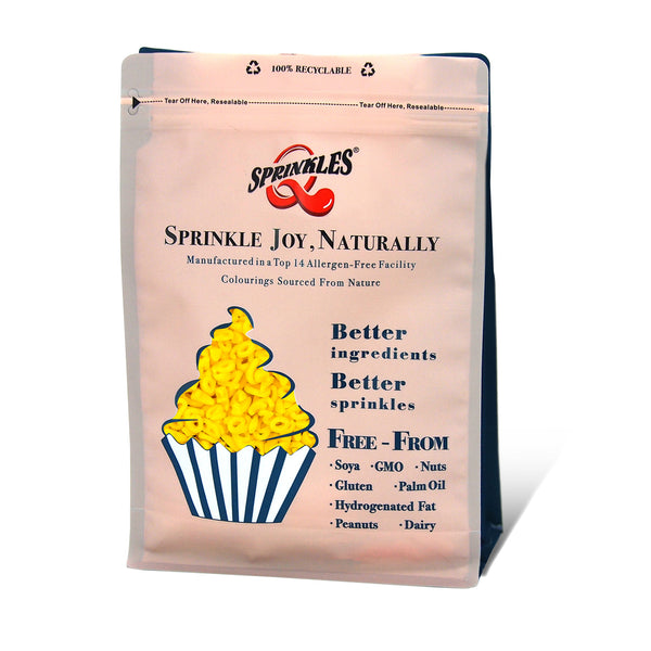 Yellow Confetti Number - Kosher Certified Nuts Free Sprinkles For Cake