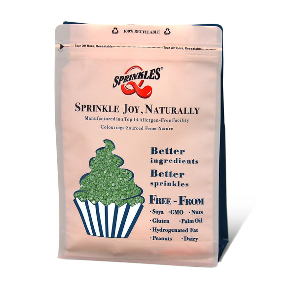 Shimmer Green Sugar Crystals - Nuts Free Vegan Sprinkles For Cakes