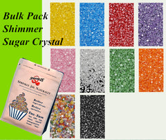 Bulk Pack Shimmer Sugar Crystals - Halal Certified Vegan Sprinkles (Top 14 Allergen Free, Naturally Sourced Ingredients, Plant-based, Clean Label Free From GMO, Hydrogenated Fat, Palm oil, BRC, Kosher & FDA)