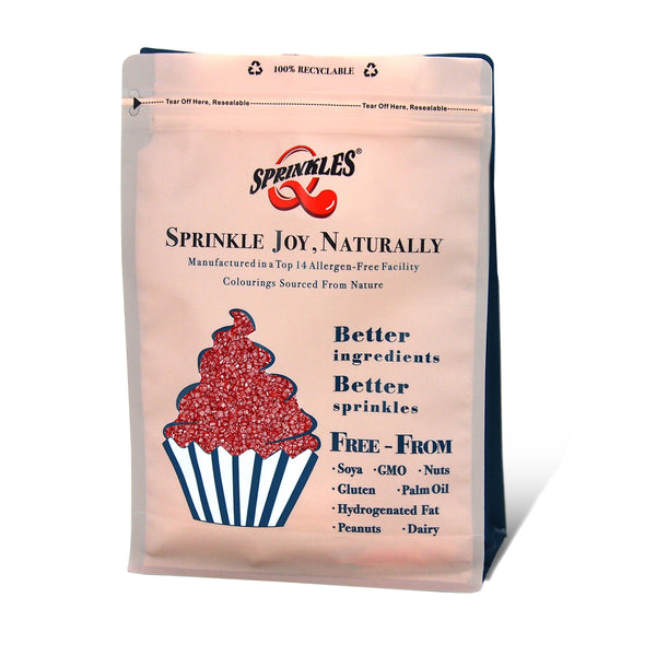 Shimmer Red Sugar Crystals - Soya Free Natural Ingredients Sprinkles