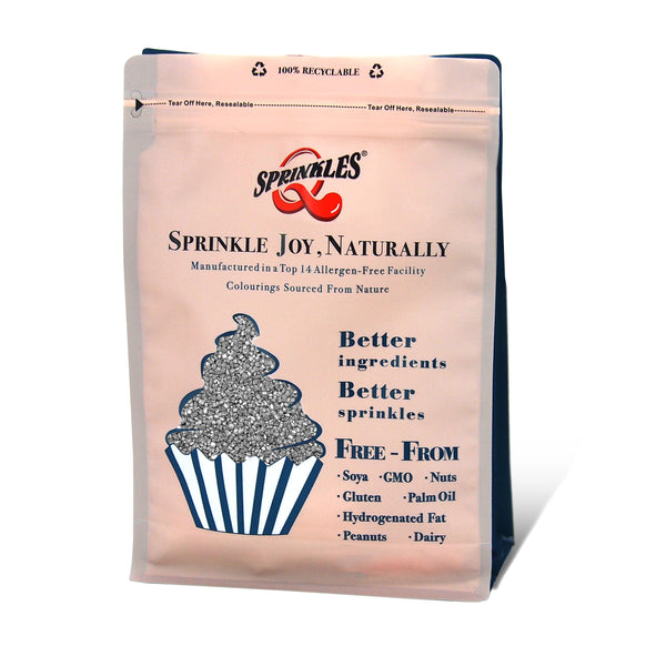 Silver Sugar Crystals - Soy Free Clean Label Sprinkles Cake Decoration