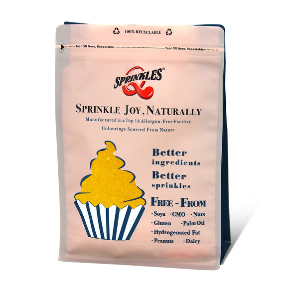 Yellow Sugar Crystals - Dairy Free Nut Free Halal Certified Sprinkles