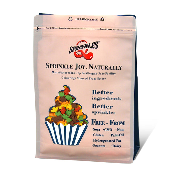 Autumn Confetti Maple Leaves - No Gluten No Nut Sprinkles Cake Decoration