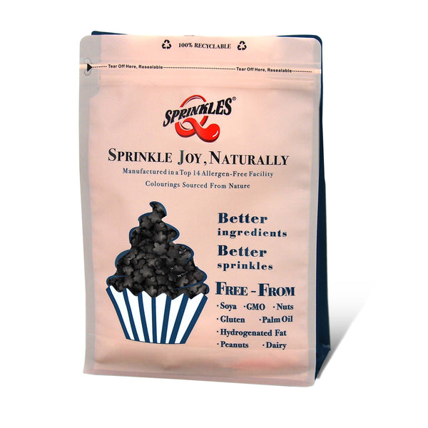 Black Confetti Flower - No Gluten Vegan Sprinkles Cake Decorations