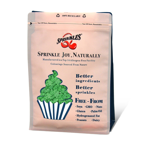Green Confetti Clover - Soya Free Nuts Free Sprinkles Cake Decoration
