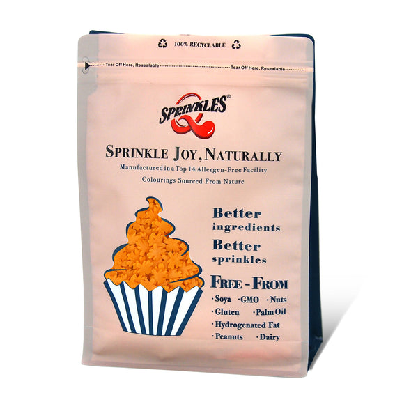 Orange Confetti Maple Leaves - Dairy Free Kosher Certified Sprinkles