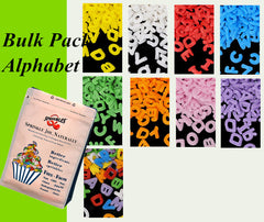 Bulk Pack Confetti Alphabet - Gluten Free Nuts Free Sprinkles For Cake (Top 14 Allergen Free, Naturally Sourced Ingredients, Plant-based, Clean Label Free From GMO, Hydrogenated Fat, Palm oil, Certified Vegan, BRC, Kosher, Halal & FDA)