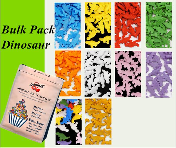 Bulk Pack Confetti Dinosaur -  Dairy Free Natural Ingredient Sprinkles
