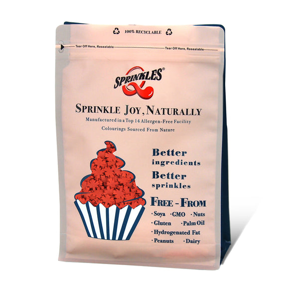 Red Confetti Maple Leaves - Dairy Free Halal Sprinkles Cake Decoration