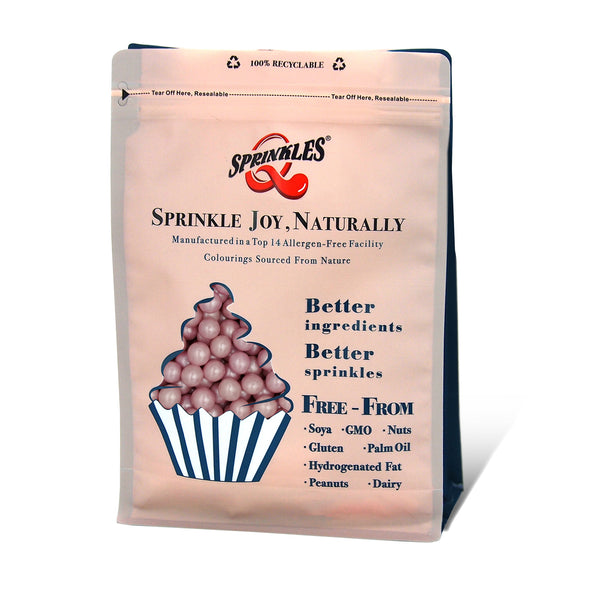 Shimmer Red 8mm Pearls - Gluten Free Nut Free Vegan Sprinkles For Cake