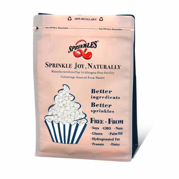 White Confetti Flower - Soy Free Clean Label Sprinkles Cake Decoration