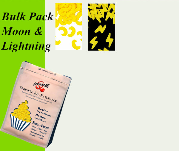 Bulk Pack Confetti Moon & Lightning - No Nuts No Soya Halal Sprinkles