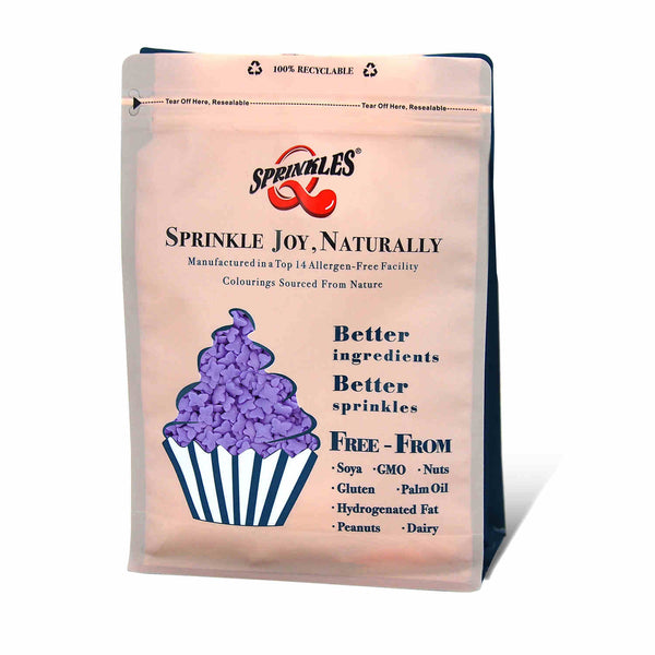 Purple Confetti Little Butterfly - Nut Free Halal Sprinkles Cake Decor