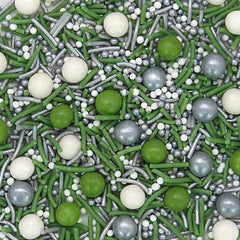 Frosted Evergreen - Gluten Free Vegan Christmas Sprinkles Mix Cake Decor (Top 14 Allergen Free, Naturally Sourced Ingredients, Plant-based, Clean Label Free From GMO, Hydrogenated Fat, Palm oil, Certified BRC, Kosher, Halal & FDA)
