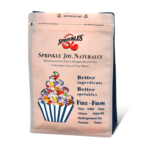 Rainbow Confetti Stars - Dairy Free Halal Sprinkles Cake Decoration