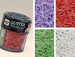 Glitter Sprinkles - Non Gluten Natural Ingredient Sprinkles Cake Decor (Top 14 Allergen Free, Plant-based, Clean Label Free From GMO, Hydrogenated Fat, Palm oil, Certified Vegan, BRC, Kosher, Halal & FDA)