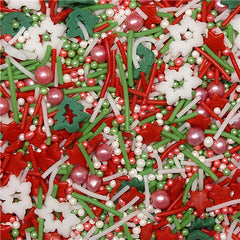 Christmas Carols - Non-GMO Kosher Certified Sprinkles Mix Cake Decor (Top 14 Allergen Free, Naturally Sourced Ingredients, Plant-based, Clean Label, Hydrogenated Fat, Palm oil, Vegan, BRC, Halal & FDA)