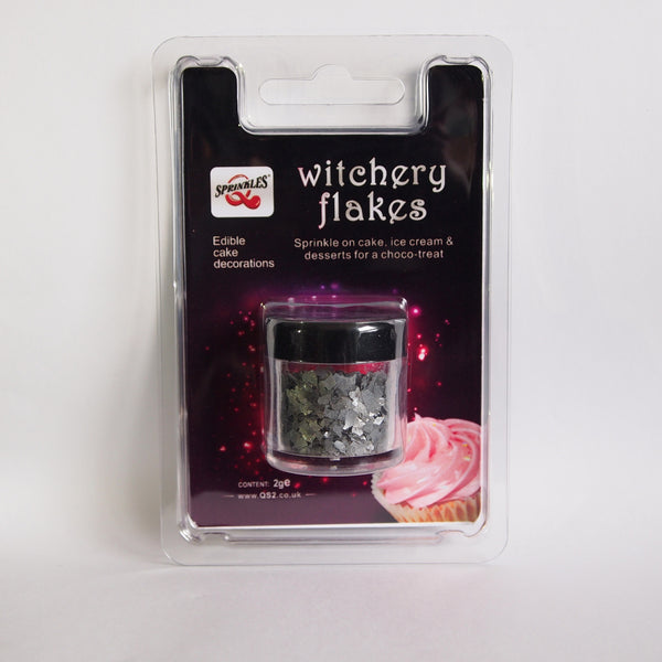 Silver Witchery Flakes - Dairy Free Soy Free Vegan Edible Decoration