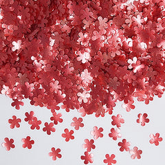 Red Glitter Flowers - Gluten Free Halal Certified Cake Decoration (Top 14 Allergen Free, Naturally Sourced Ingredients, Plant-based, Clean Label Free From GMO, Hydrogenated Fat, Palm oil, Vegan, BRC, Kosher & FDA)