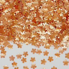Orange Glitter Flowers - Nut Free Sugar Free Halal Edible Decoration (Top 14 Allergen Free, Naturally Sourced Ingredients, Plant-based, Clean Label Free From GMO, Hydrogenated Fat, Palm oil, Certified Vegan, BRC, Kosher & FDA)