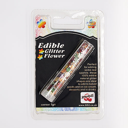 Rainbow Glitter Flowers - No Nuts Halal Certified Edible Decoration