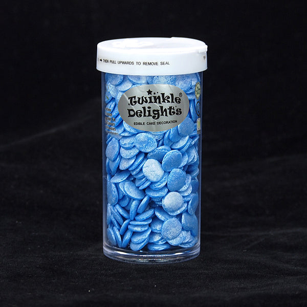 Shimmer Blue Confetti 10MM Big Sequins - No Dairy Sprinkles Cake Decor