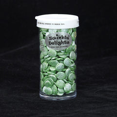 Shimmer Green Confetti 10MM Big Sequins - Clean Lable Vegan Sprinkles (Top 14 Allergen Free, Naturally Sourced Ingredients, Plant-based, Free From GMO, Hydrogenated Fat, Palm oil, BRC, Kosher, Halal & FDA)