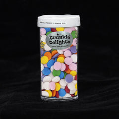 Rainbow Confetti 10MM Big Sequins - Non Dairy Clean Lable Sprinkles (Top 14 Allergen Free, Naturally Sourced Ingredients, Plant-based, Free From GMO, Hydrogenated Fat, Palm oil, Certified Vegan, BRC, Kosher, Halal & FDA)
