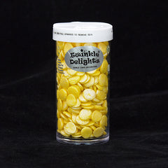 Shimmer Yellow Confetti 10MM Big Sequins - Kosher Certified Sprinkles (Top 14 Allergen Free, Naturally Sourced Ingredients, Plant-based, Clean Label Free From GMO, Hydrogenated Fat, Palm oil, Vegan, BRC, Halal & FDA)