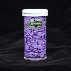 Purple Confetti 10MM Big Sequins -Gluten Free Vegan Sprinkles For Cake (Top 14 Allergen Free, Naturally Sourced Ingredients, Plant-based, Clean Label Free From GMO, Hydrogenated Fat, Palm oil, BRC, Kosher, Halal & FDA)