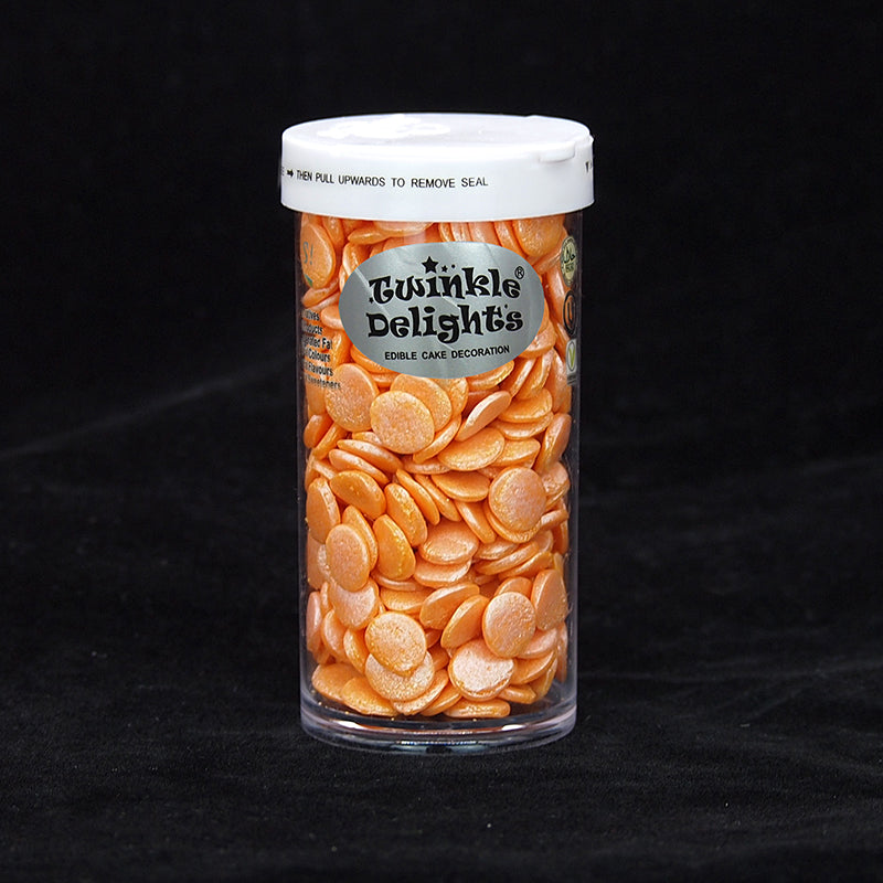 Shimmer Orange Confetti 10MM Big Sequins -No Gluten Sprinkles For Cake