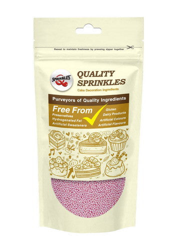 Shimmer Pink Nonpareils - Dairy Free No Nut Sprinkles Cake Decoration
